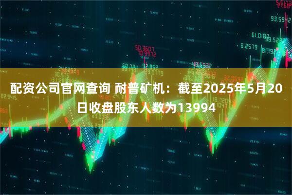 配资公司官网查询 耐普矿机：截至2025年5月20日收盘股东人数为13994